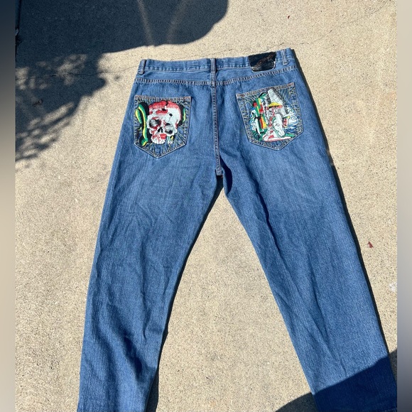 Ed hardy rare men’s jeans with detailing patches on each butt pocket - Picture 3 of 11